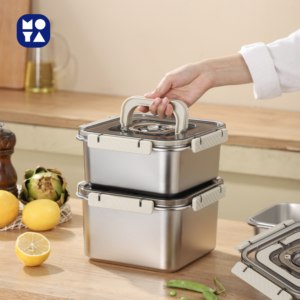 Đa-Chức Năng Thép Không Gỉ Thực Phẩm Lưu Trữ Hộp Lâu Dài Con Dấu Crisper Nhà Bếp Container Cho Bánh Mì Lưu Trữ Cho Đảng Sử Dụng - Product Image 4