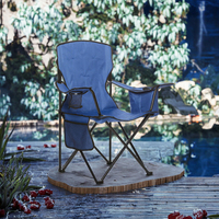 Chaise de camping pliable en métal personnalisée, durable, légère et portable avec porte-gobelet pour usage extérieur, parc, plage
