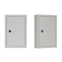 Armoire murale de gestion de clés en acier laminé à froid gris clair, à coins carrés, avec capacité de 40 clés, coffres-forts