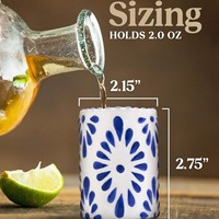 Verres à Tequila en Céramique Peints à la Main avec Motifs Floraux en Relief, Petites Tasses à Cocktail, Tasses à Café en Céramique
