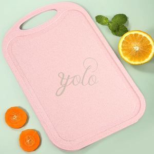 Tabla de cortar de paja de trigo para cocina, tabla de cortar de plástico Reversible Natural alternativa ecológica libre de BPA de grado alimenticio - Product Image 1