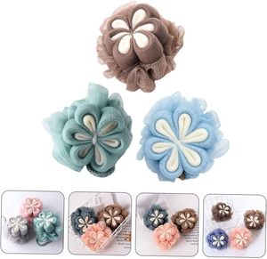 <b>Natural</b> <b>Sea</b> Ball Bath <b>Sponge</b> PE Material Exfoliating 50g Body Use Cotton Strap Simple Design - Product Image 3