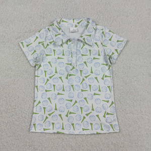 เสื้อโปโลติดกระดุมลายธงกอล์ฟสำหรับเด็กชายพี่น้อง - Product Image 5