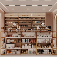 Nouvelle vitrine cosmétique pliable moderne et écologique en bois avec éclairage LED pour les magasins de maquillage en détail