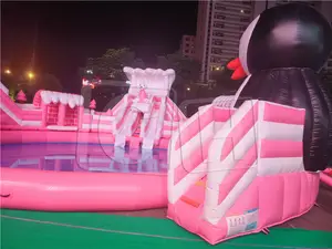 Diskon Besar Seluncuran Air Tiup Taman Air Tiup Permainan Air Tiup Aqua Park dengan Kolam Renang Bola Mainan Kolam