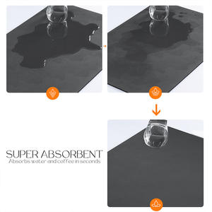 Tapis de lavabo minimaliste en terre de diatomée, rectangulaire, antidérapant, résistant aux taches et à l'huile, drainable, découpable, pour armoire - Product Image 4