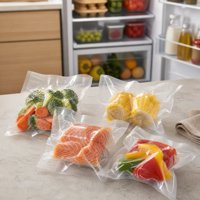 Sac de conservation des légumes en nylon transparent double couche de qualité alimentaire, sac de scellage thermique, sac d'emballage sous vide, impression en héliogravure
