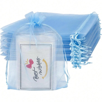 1000 pièces de sachets en organza non tissé de qualité supérieure, résistants à l'humidité, avec cordon de serrage, pour emballage de cadeaux de mariage et de fête