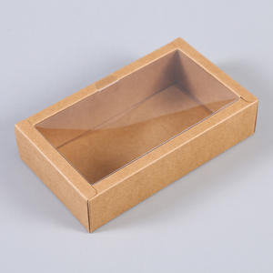 Spécifications des boîtes d'emballage à ouverture inférieure avec couvercles transparents et cartes en papier givré/kraft/noir/rouge/blanc/or - Product Image 4