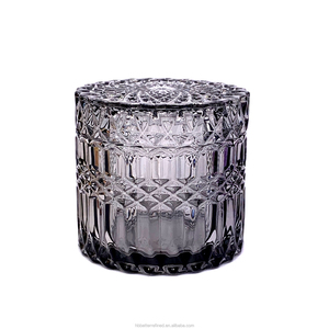 Frascos de <span class=keywords><strong>Vidrio</strong></span> Cilíndricos Coloridos RTS de 6oz 13oz 180ml 350ml con Tapa de <span class=keywords><strong>Vidrio</strong></span> para Velas, Decoración del Hogar, Bodas y Fabricación de Velas - Product Image 3