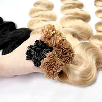 Extensions de cheveux humains en gros, double épaisseur, à pointe plate, micro-keratine sans couture, pointes épaisses, pour stylistes de salon