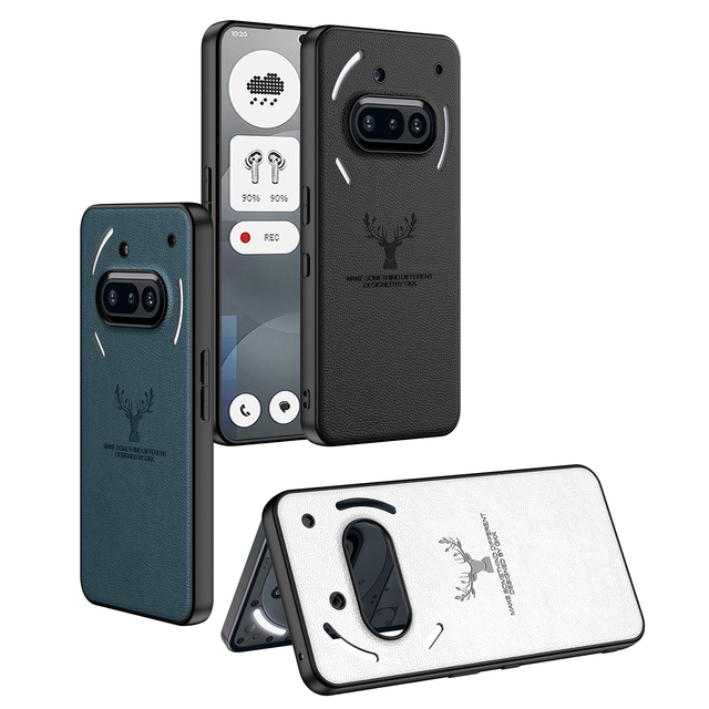 Deer Printing PU Ultra Thin Anti-shock Luxury Mobile Phone Case for Nothing Phone 3A/3pro