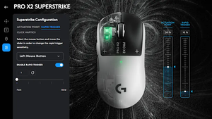 <span class=keywords><strong>Souris</strong></span> de jeu sans fil <span class=keywords><strong>Logitech</strong></span> <span class=keywords><strong>G</strong></span> <span class=keywords><strong>PRO</strong></span> X2 SUPERSTRIKE HITS, 44K DPI, 8KHz LIGHTSPEED, 61g, 30ms de temps de réponse plus rapide, déclencheur haptique Hero 2 PC - Product Image 5