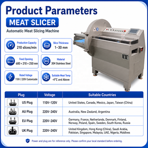 Machine industrielle automatique de dé<span class=keywords><strong>coupe</strong></span> de viande avec os, pour bœuf, côtes de porc, agneau, trancheuse de portions, 210 coupes/min - Product Image 3