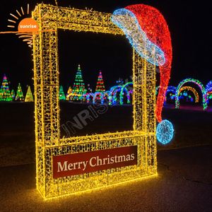 Structure de décoration de Noël extérieure personnalisée pour centre commercial et plaza commerciale, avec cadre photo LED pour boîte cadeau du <span class=keywords><strong>Nouvel</strong></span> <span class=keywords><strong>An</strong></span> - Product Image 6