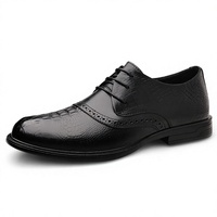 Chaussures Richelieu en Cuir Véritable pour Hommes, Imprimé Animal, à Lacets, Respirantes, Légères, Antidérapantes, Semelle Confortable, Idéales pour Mariage