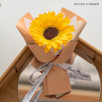 Buket Bunga Sabun Mini Bunga Matahari Mawar Sabun Bunga Tahan Lama Hadiah Floral untuk Acara Perusahaan Natal Hari Valentine