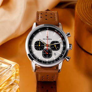 INCASEDA 6034 <span class=keywords><strong>pas</strong></span> <span class=keywords><strong>cher</strong></span> <span class=keywords><strong>chinois</strong></span> <span class=keywords><strong>homme</strong></span> montre à quartz costume bracelet en cuir véritable chronomètre lumineux conception de montre de sport concise - Product Image 4