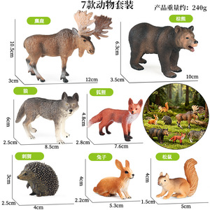 yxs Cross-border Jouet éducatif cognitif pour enfants, thème Noël : animaux <span class=keywords><strong>de</strong></span> <span class=keywords><strong>la</strong></span> <span class=keywords><strong>jungle</strong></span> (ours brun, renard, loup, hérisson, écureuil, cerf, élan, lapin) - Product Image 2