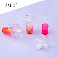 Tubes de brillant à lèvres uniques de 11,5 ml, flacons d'huile à lèvres vides en forme d'étoile, contenants personnalisés pour rouge à lèvres liquide transparent avec capuchon rose-orange