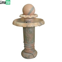 Fontaine à billes rotative en marbre avec sphère flottante en pierre de marbre de Chine unique