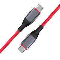 Kabel USB Tipe C Pengisian Cepat 60W PD, Cangkang Aluminium, Silikon Ultra Lembut dan Fleksibel, Kabel Pengisi Daya Data USB-C