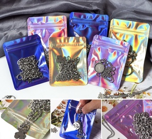 Bán Hot Ép Nhựa Nhôm Một Bên Rõ Ràng Holographic <span class=keywords><strong>Pouch</strong></span> <span class=keywords><strong>Bag</strong></span> Với <span class=keywords><strong>Ziplock</strong></span> Cho Các Công Cụ Trang Điểm - Product Image 6