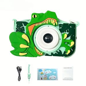 Mini Cámara Infantil de Dinosaurio, Regalo de Cumpleaños para Niños, Pantalla de 2.0 Pulgadas, Gran Angular de 180°, Foto Instantánea, Video 1080p, Memoria HDD/Flash - Product Image 1