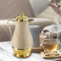 Termo / Botella de Vacío de Acero Inoxidable / Cafetera, Jarra Aislada de 1000 ml, Carcasa de Plástico para Cafetera, para Exteriores
