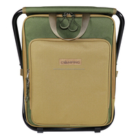 Offre Spéciale compact pliable pêche pliable refroidissement camping chaise tabouret sac à dos avec refroidisseur sac de rangement isolé