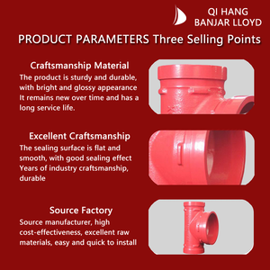 Ba chiều bằng TEE dễ uốn sắt mạ kẽm kẹp áp lực cao mịn chữa cháy sprinkler phụ kiện đường ống cho hệ thống phòng cháy chữa cháy - Product Image 2