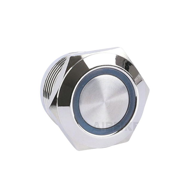 AIBEIKEN Hot Seller Metal Push Button 19MM IP65 IK08 2A Ring Momentary Waterproof Stainless Flat Round Button Switch