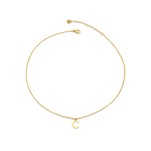 Pendant Necklace 316L Stainless Steel PVD Gold Plating Sustainable Resistant Letter C Charm Fine Jewelry - Product Image 2