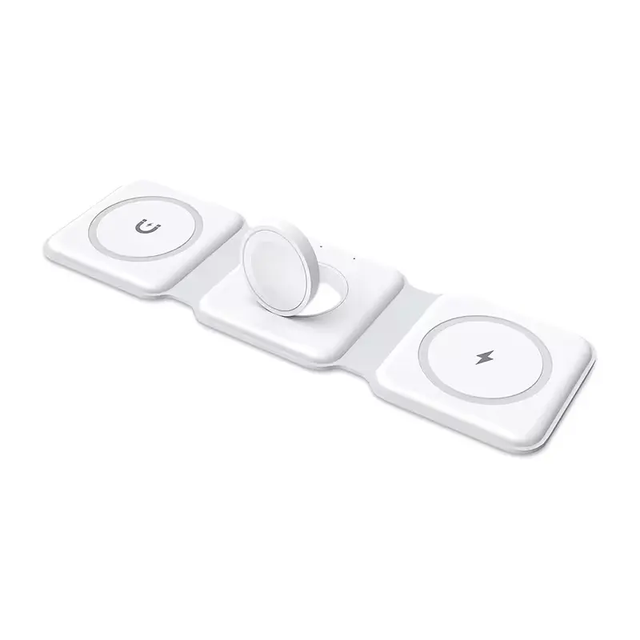 3-in-1 Foldable Wireless Charger Magnetic 15W Output Power Fast Wireless Charging Pad Compatible with for Phone  and Earphone