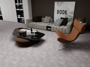 Alfombra Moderna de Color Gris Claro con Textura de Rayas Geométricas, Superficie de Grano Fino para Sala de Estar, Estudio y Oficina - Product Image 2