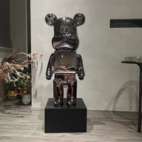 Sculpture d'art en résine peinte à la main, motif Ours Violent de dessin animé tendance, tirelire pour meuble TV de salon, décoration d'intérieur haut de gamme de luxe léger
