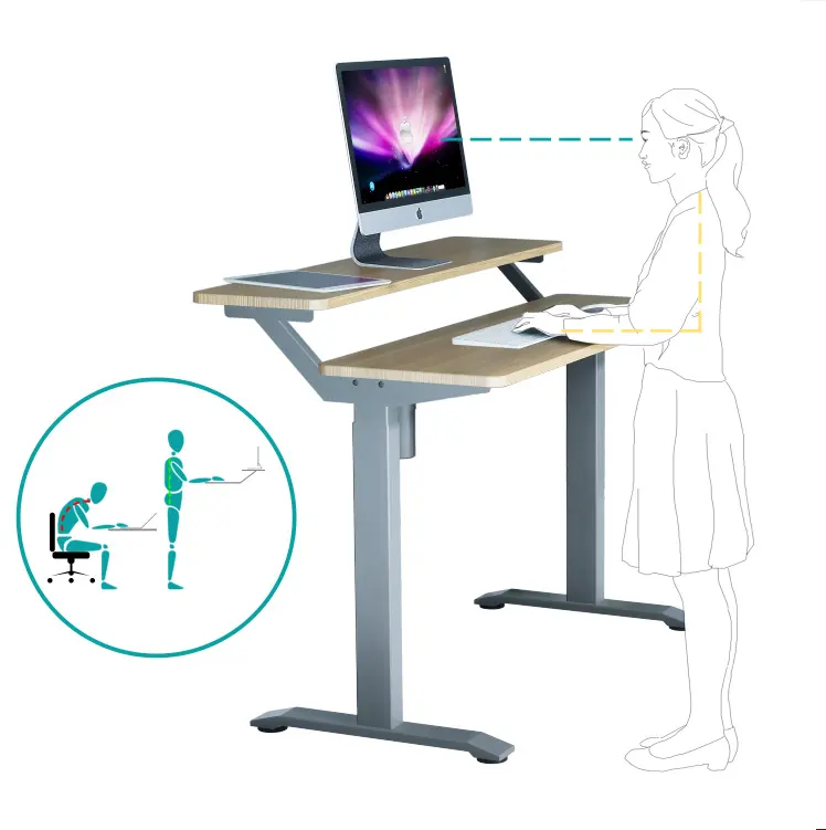 Bureau électrique réglable en hauteur, capacité 1,5 m, pour un bureau de maison