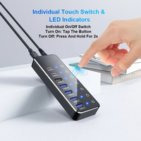Station d'accueil USB 3.1 Gen 2 haute vitesse à 7 ports Type-C avec câble de données et double connecteurs USB-C - En stock pour transfert de données sur tablette