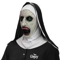 Masque en latex à bouche ouverte, nonne, diable, visage effrayant, costume d'Halloween, fête costumée, accessoires d'horreur, personnalisable
