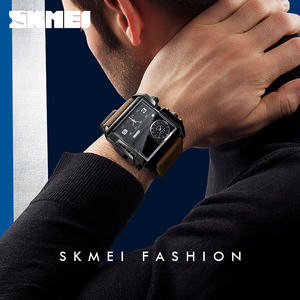Montre de sport de luxe de haute qualité <span class=keywords><strong>Skmei</strong></span> <span class=keywords><strong>1391</strong></span> grand poignet numérique analogique montre pour hommes en cuir boîtier carré-montres-bracelets en gros - Product Image 3