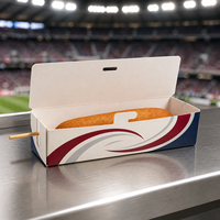 Boîte à hot-dogs pliable en gros, directement de l'usine, avec logo personnalisé imprimé, emballage alimentaire jetable écologique, usine chinoise