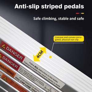 Échelle télescopique portable en aluminium à 15 marches, 7 m, crochets de toit, échafaudage moderne isolé et pliable pour la maison, l'extérieur, les escaliers, la salle de sport - Product Image 6