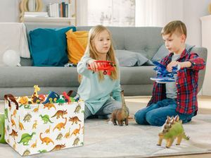 Cute Toy Storage Bin <b>Box</b> Organizer Book <b>Shelf</b> Basket Dinosaur Room Decor - Product Image 2