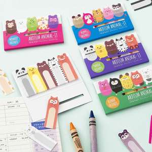 100 Hojas de Índices Adhesivos con Diseños Aleatorios de Animales Lindos, Marcadores de Páginas para Libros, Material de Papelería para Lectura, Planificador, Oficina y Escuela - Product Image 1