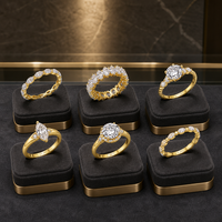 Bague en argent sterling 925 avec moissanite pour femme, fiançailles, éternité, solitaire, plaqué or 14 carats, plaqué rhodium, D VVS, bijoux de mariage