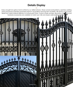 Clôture de jardin en <span class=keywords><strong>fer</strong></span> <span class=keywords><strong>forgé</strong></span> avec porte principale à fleurs - Product Image 6