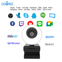 Cámara Web USB 1080P 60fps con Luz LED de Relleno, Sensor CMOS y Dos Micrófonos Integrados para Transmisión en Vivo