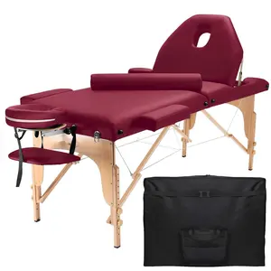 Fashionable Foldable Portable Bench Wood Massage Tables Milking Beauty Spa Salon Equipment Beds