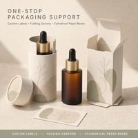 Bestseller Runde 30ml Flachschulter-Glasflasche mit Pipette für Ätherische Öle und Seren, Anpassbare Farbe und Logo, Hautpflege-Kosmetikbehälter