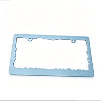 Support de plaque d'immatriculation personnalisé en plastique bleu clair durable, norme américaine, vente en gros